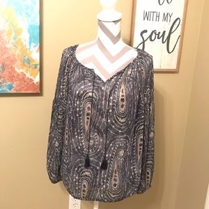 Lucky Brand boho blouse size large